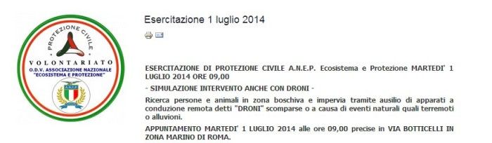 immagine di esercitazione protezione civile