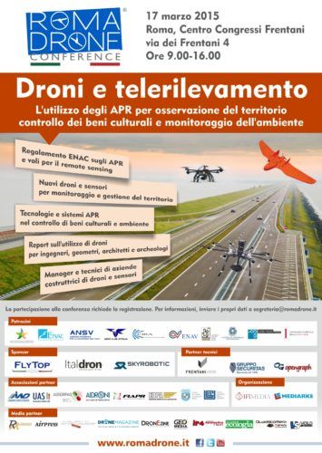 Locandina conferenza droni e telerilevamento