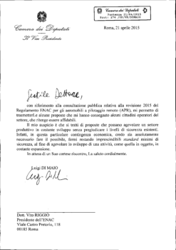 Lettera Di Maio a Riggio