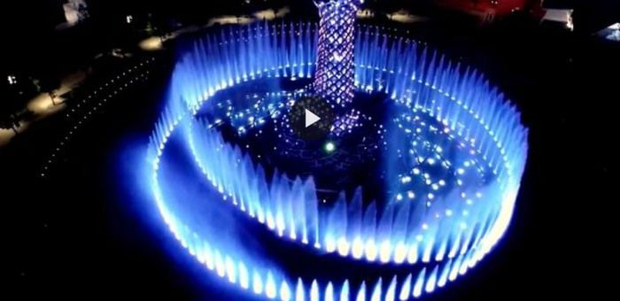 Accensione albero della vita EXPO 2015 ripeso da drone