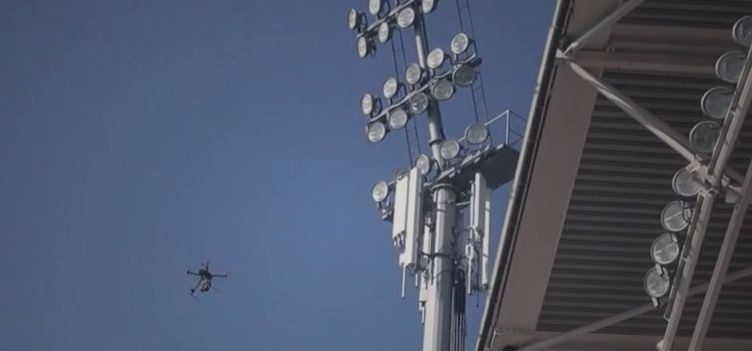 drone per ispezione antenne ripetitori cellulari