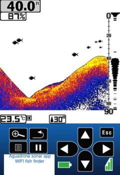 immagine proveniente da sensore sonar di drone pescatore