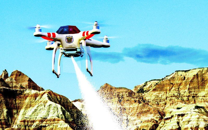 immagine di drone armato polizia