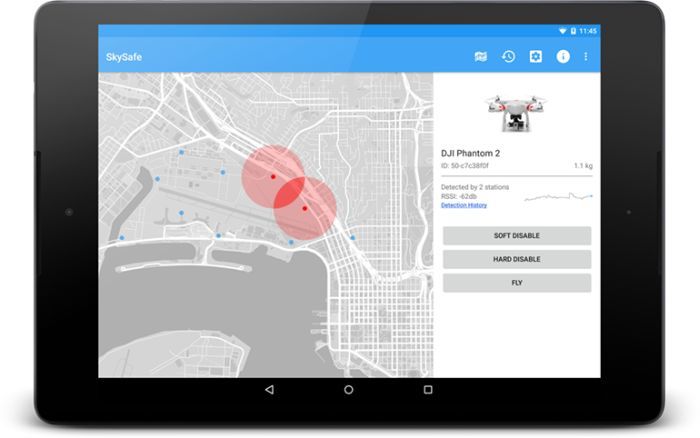 sky safe prende il controllo del volo non autorizzato del drone
