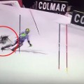 drone cade su pista sci gara mondiale