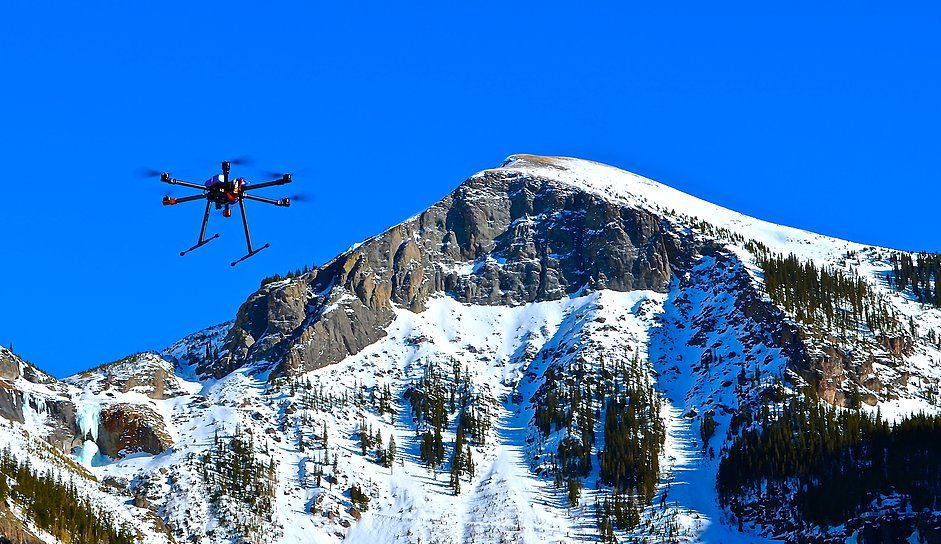 immagine di drone mitigazione valanghe