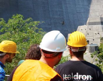 immagine di drone su diga Ridracoli