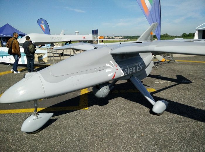 Nella foto un Falcon di Selex esposto nella passata edizione di Roma Drone