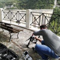 Analisi con drone del Ponte delle Torri di Spleto lesionato dal sisma