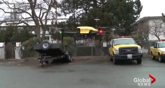 immagine di drone vigili fuoco victoria canada