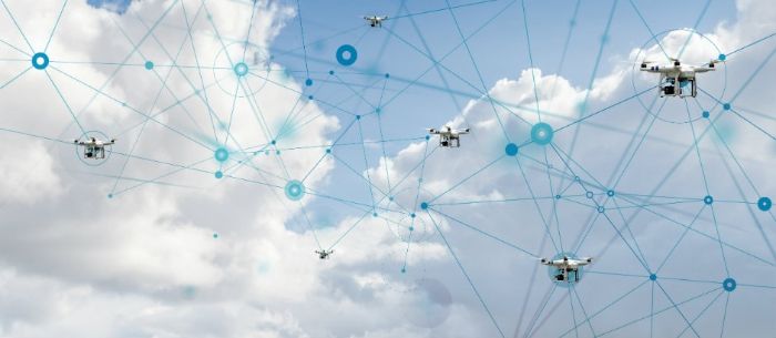 immagine di droni integrazione spazio aereo