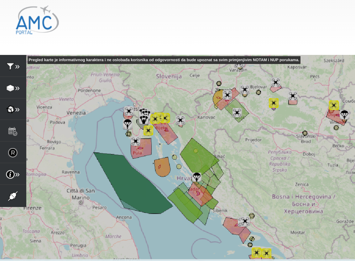 mappe volare coi droni in croazia