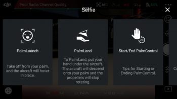 immagine di drone dji spark gesture palm land