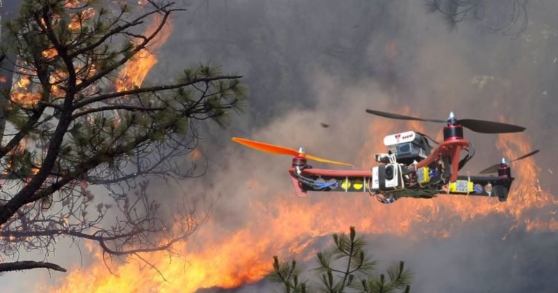 uso dei droni in caso di incendio