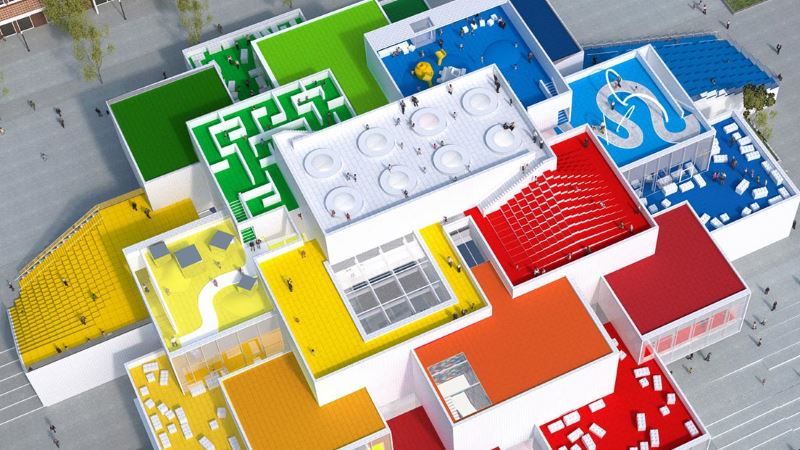 drone video lego house billund
