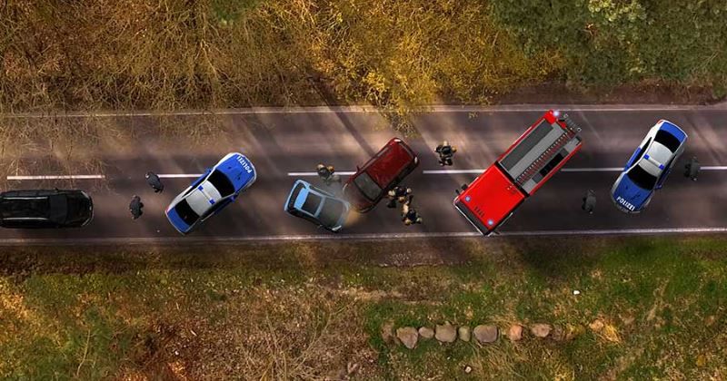 ricostruzione incidente stradale col drone
