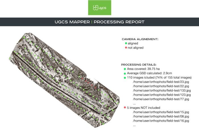 immagine di UgCS Mapper sample result