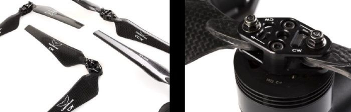 immagine di particolari attacchi eliche carbonio