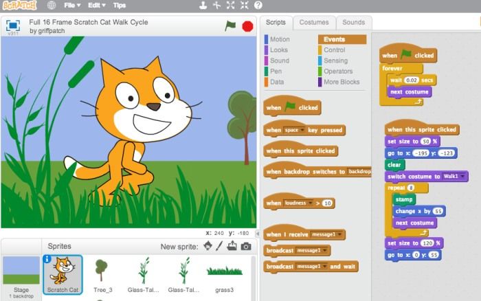 immagine di scratch programmazione a blocchi per il drone TELLO