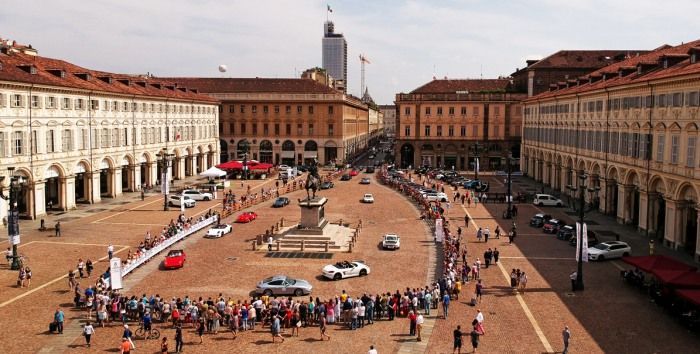 Drone riprende IV salone auto Torino