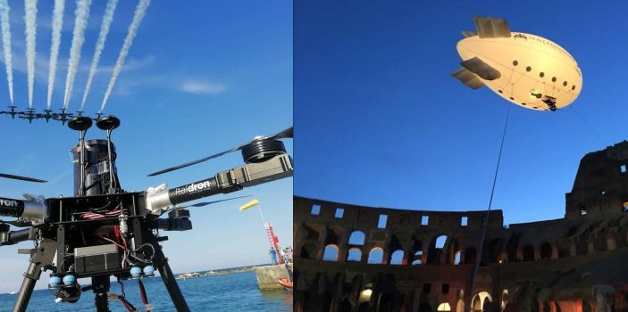 immagine di droni italdron airshow e colosseo