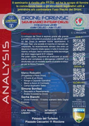 immagine di locandina seminario drone forensic
