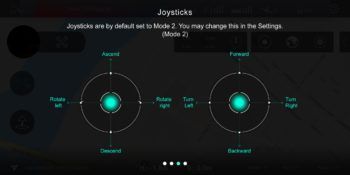 immagine di pilotaggio con joystick virtuali drone hubsan zino