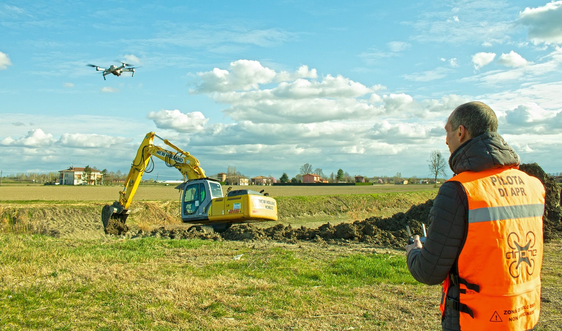 immagine di drone bonifica renana frana