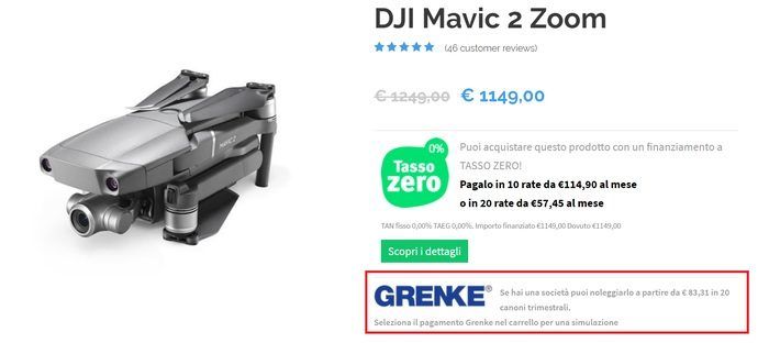 immagine di noleggio drone dji mavic 2