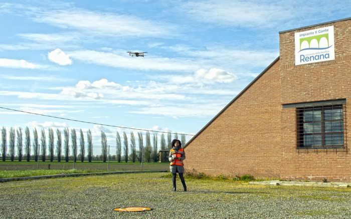 immagine di drone castello argile bonifica renana