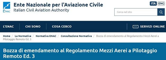 immagine di bozza emendamento regolamento droni 1