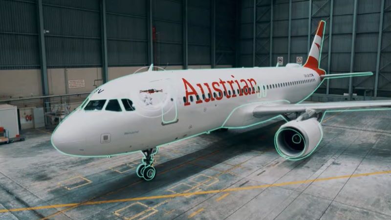 austran airlines droni ispezionano aerei