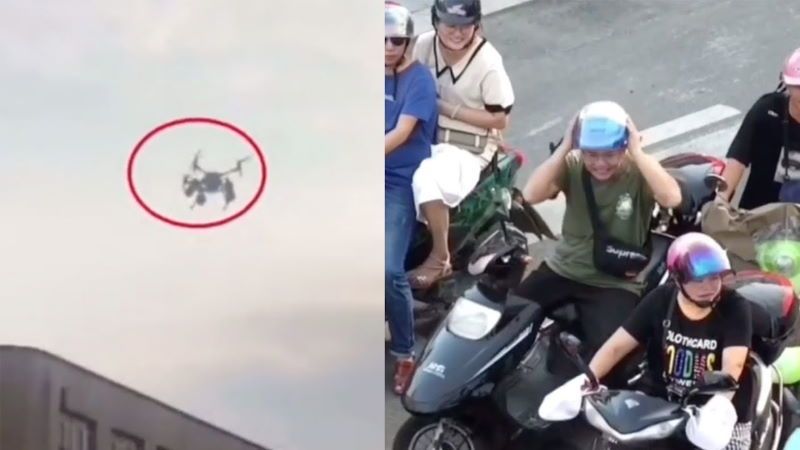 cina drone con la voce agente traffico