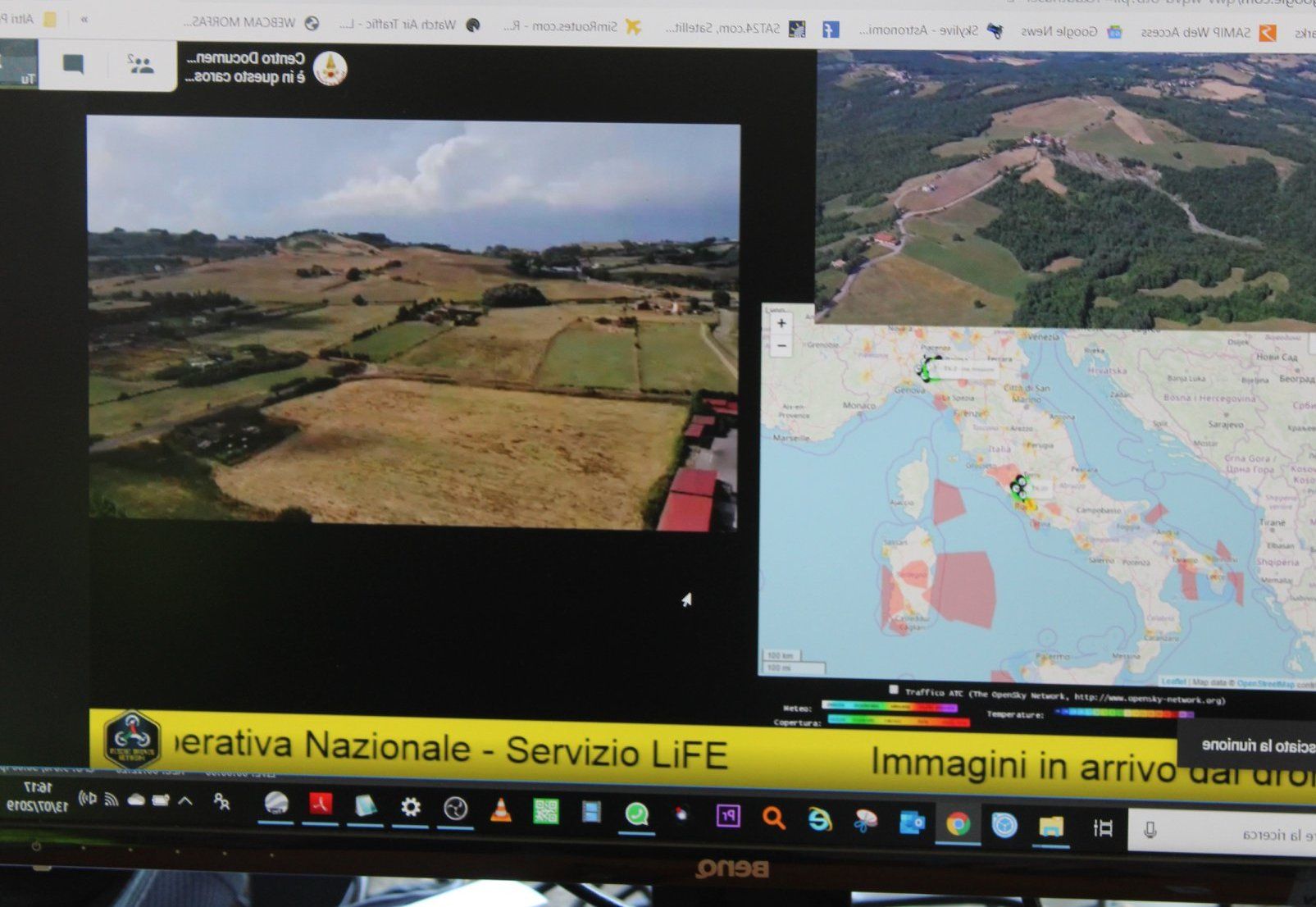 immagine di monitor immagini drone tempo reale