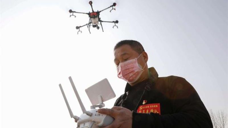 cina drone controlla corona virus