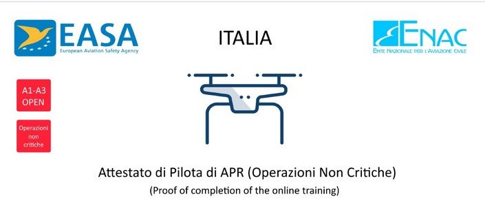 immagine di attestato di pilota apr operazioni non critiche