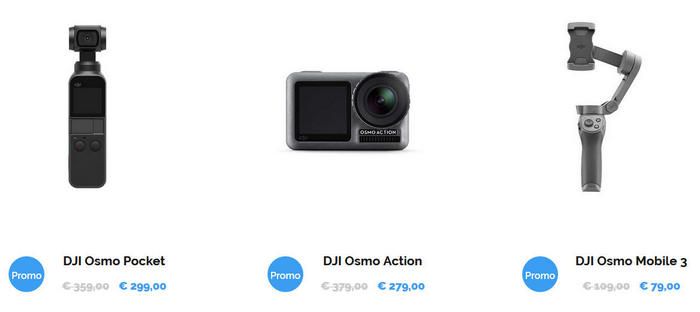 immagine di stabilizzatorie e camere dji promo pasqua 2020