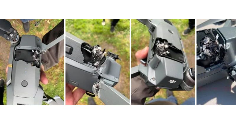 mavic pro sopravvive a colpo di fucile