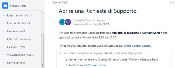 immagine di richiesta supporto