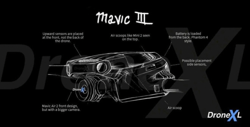 mavic 3 immagine schema rumor