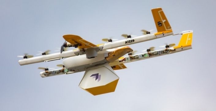 immagine di drone per consegne google alphabet wing