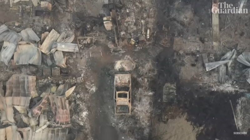 drone riprende devastazione incendi oregon video