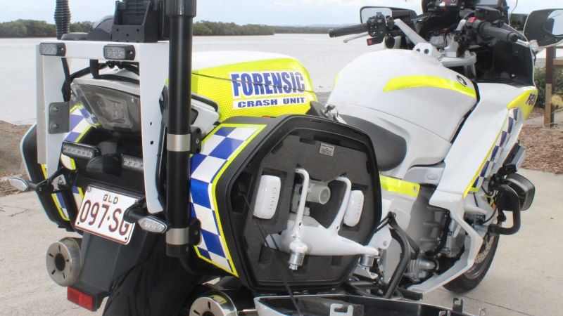 queensland droni sulle motociclette degli esperti forensi di incidenti stradali