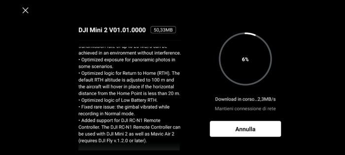 immagine di aggiornamento firmware mini 2