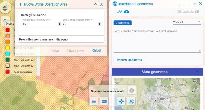 immagine di drone operation aerea inserimento geometria