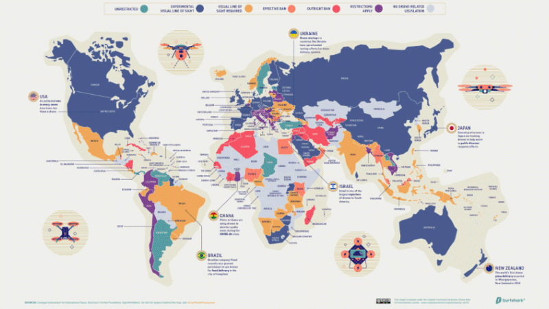 regolamento droni nel mondo