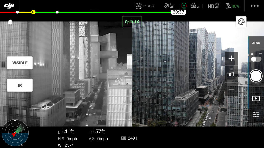 immagine di dji mavic 2 enterprise advanced visione split