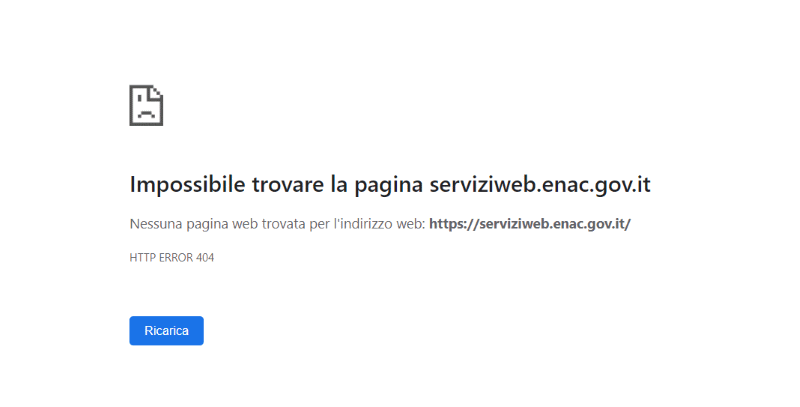 enac servizi web fuori uso