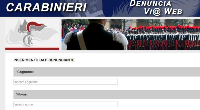 immagine di denuncia online