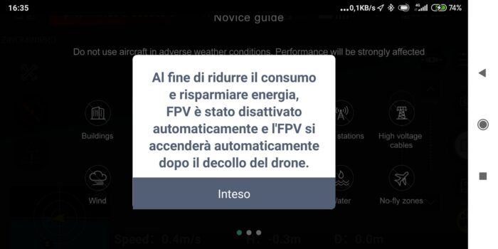 immagine di fpv disattivato